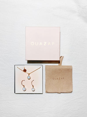 Moon Necklace & Earring Set - 14KGF-QuazarJewelry