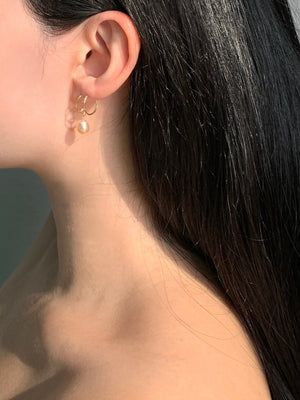 Ariel Spiral Hoop Dangle Pearl Earrings - 14KGF-Jewelry-QuazarJewelry